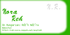 nora reh business card